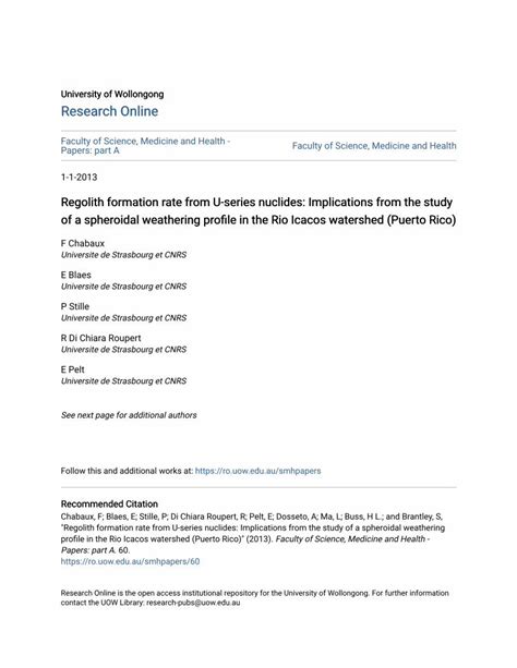 (PDF) Regolith formation rate from U-series nuclides - DOKUMEN.TIPS