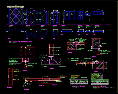 67.Free Download of Steel Sliding Door Details Autocad Drawing DWG