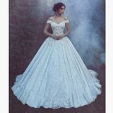 Ball Gown Off the Shoulder Sweetheart Lace Wedding Dresses, Long Bridal ...