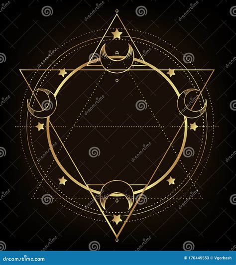 Moon Frame. Sacred Geometry. Ayurveda Symbol of Harmony and Balance ...