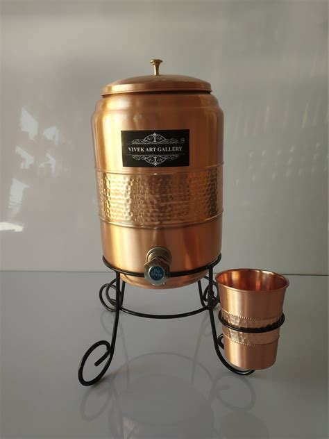 Handmade Pure 100% Copper Water Dispenser Pot 5 Litre. With - Etsy