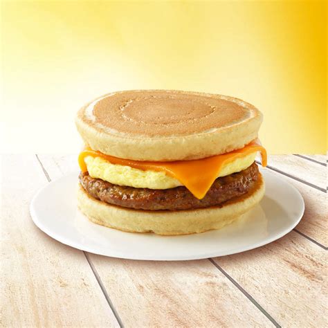 Pancake, Sausage, Egg and Cheddar Cheese Sandwich | Raybern's Sandwiches