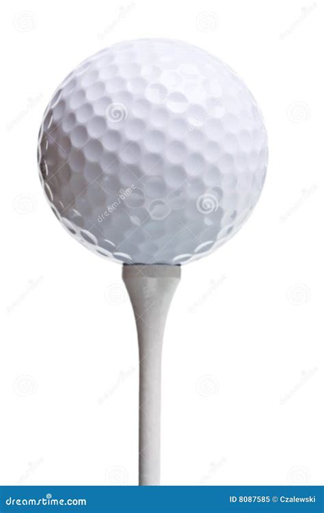 Golf Ball on Tee Isolated on White Stock Image - Image of ball, copyspace: 8087585