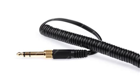 Premium Photo | Audio jack with cable isolated on white background.