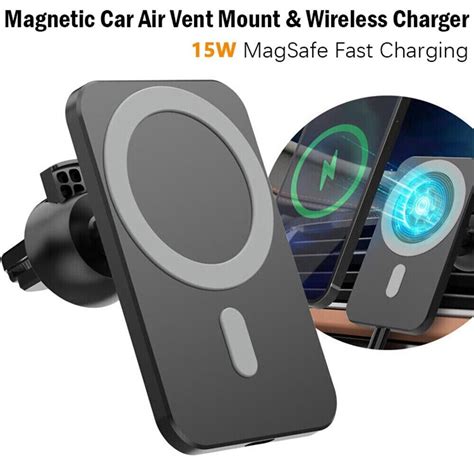 Magnetic Wireless Charger Car Mount Holder For iPhone 13 14 15 Pro Max MagSafe | eBay