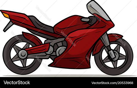 Cartoon sport modern red motorbike Royalty Free Vector Image