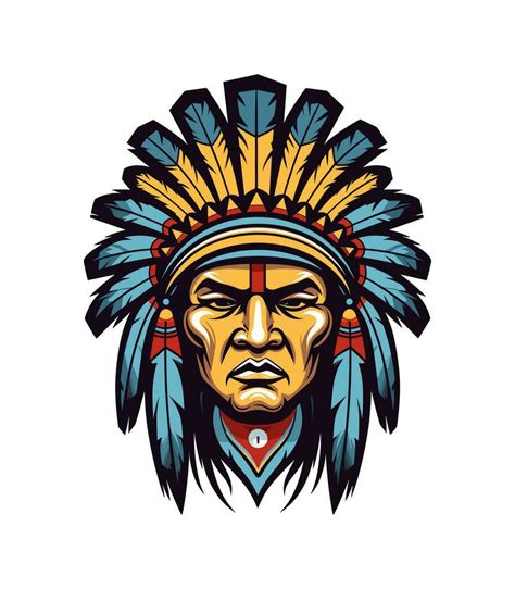 Native indian american head vector clip art illustration 25918946 ...