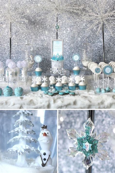 winter wonderland decor kids christmas party theme Frozen party ideas ...