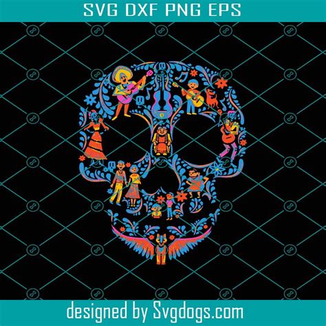 Disney Pixar Coco Skull Svg, Sugar Skull Svg, Disney Family Vacation Group Svg, Un Poco Loco Tee ...