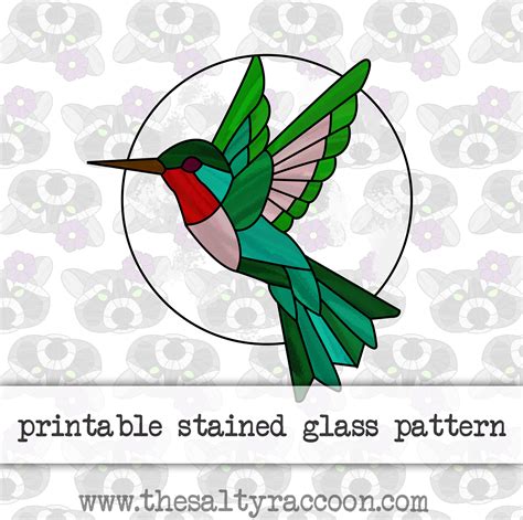 Hummingbird Stained Glass Pattern Includes Printable Pages - Etsy