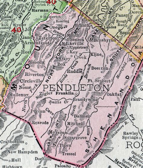 Pendleton County, West Virginia 1911 Map by Rand McNally, Franklin, Ft ...