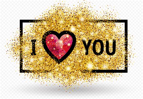 I Love You Valentine Glitter Illustration HD PNG | Citypng