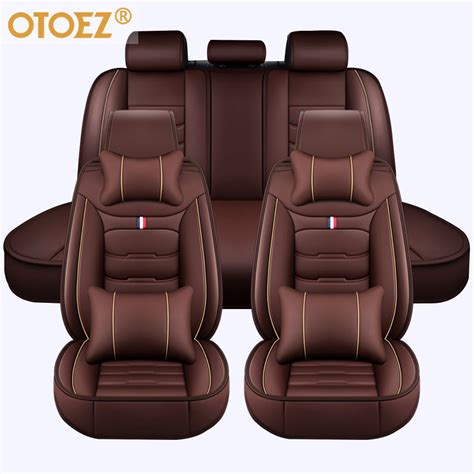 OTOEZ Car Seat Covers Full Set Leather Front and Rear Bench Backrest ...