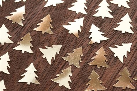 Photo of Many cut out gold trees | Free christmas images