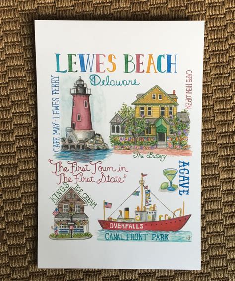 Lewes Beach Delaware Print 11 x 14 printed on heavy stock