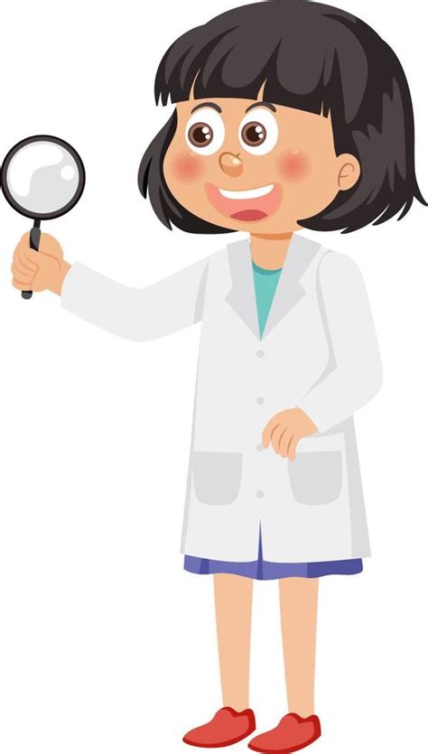 Cute scientist girl cartoon character 13910174 Vector Art at Vecteezy