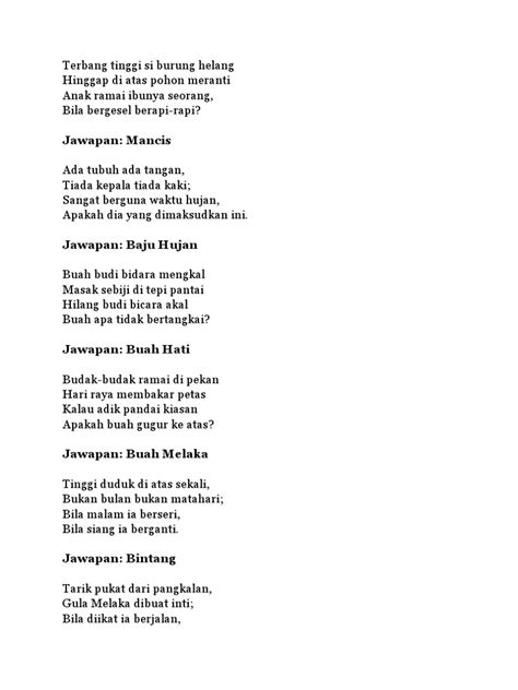 Pantun Teka Teki Bahasa Melayu - IMAGESEE