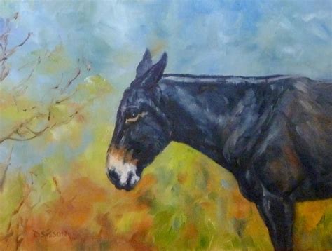 Daily Painting Projects: Autumn Mule Oil Painting Farm Animals ...