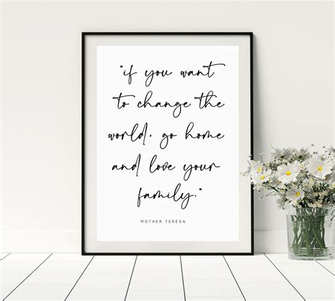 Mother Teresa Inspirational Quote, change the World Wall Quote, Home Decor, Wall Art - Etsy