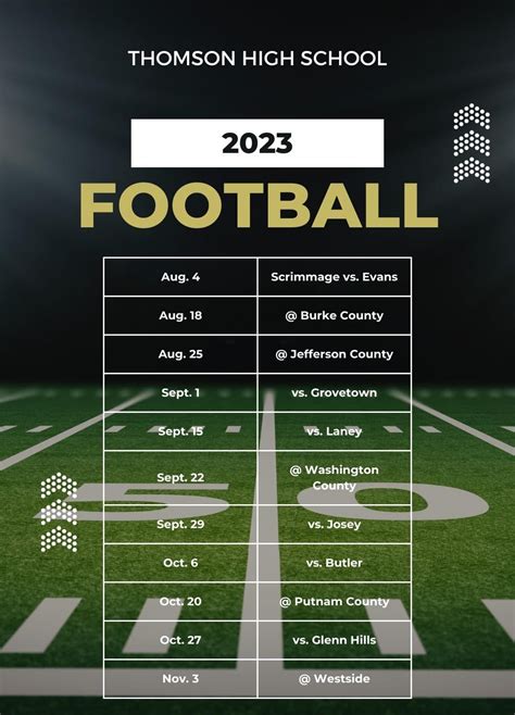 Thomson Bulldogs 2023 football schedule…