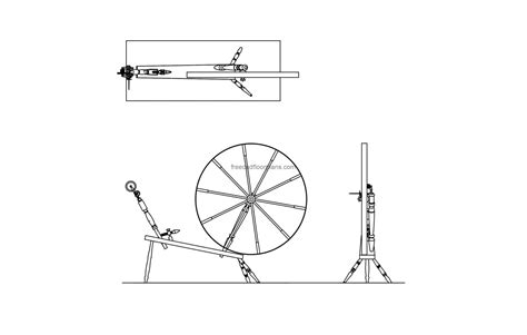 Spinning Wheel - Free CAD Drawings