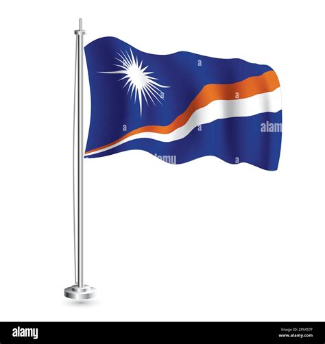 Marshall Islands Flag. Isolated Realistic Wave Flag of Marshall Islands ...