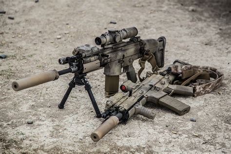 fn scar 16 fn scar 17 gun weapon assault rifle Wallpapers HD / Desktop and Mobile Backgrounds