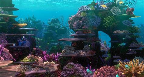 Finding Nemo Coral Reef Aquarium Background | Sea life animals, Underwater painting, Aquarium ...