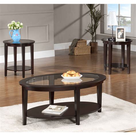 Oval Glass Coffee Table 3-piece Set - Overstock Shopping - Great Deals on Coffee, Sofa & End Tables
