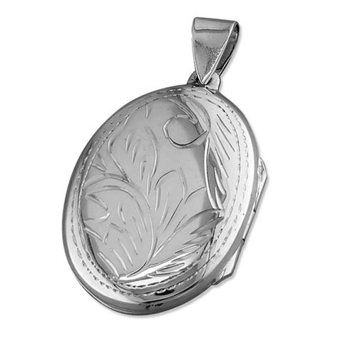 Large Sterling Silver Locket Pendant - Trim Jewellers