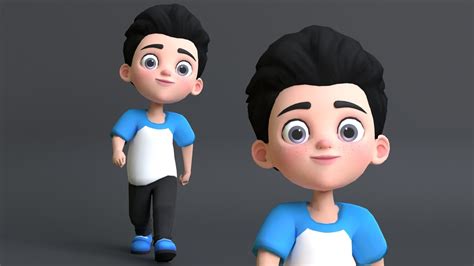 3D model Leo Kid Cartoon Character Low Poly VR / AR / low-poly rigged animated | CGTrader