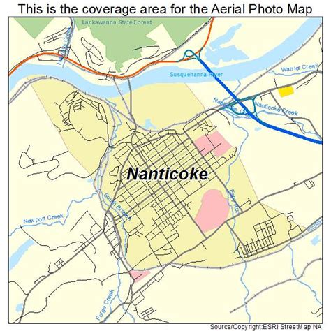 Aerial Photography Map of Nanticoke, PA Pennsylvania