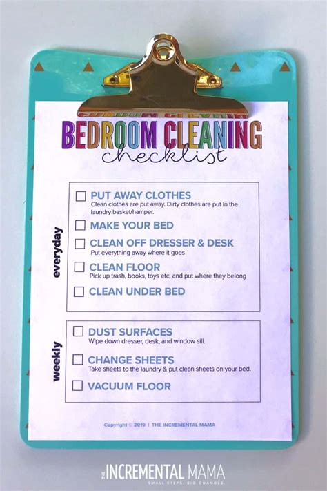 Free Printable Bedroom Cleaning Checklist for Kids - The Incremental Mama