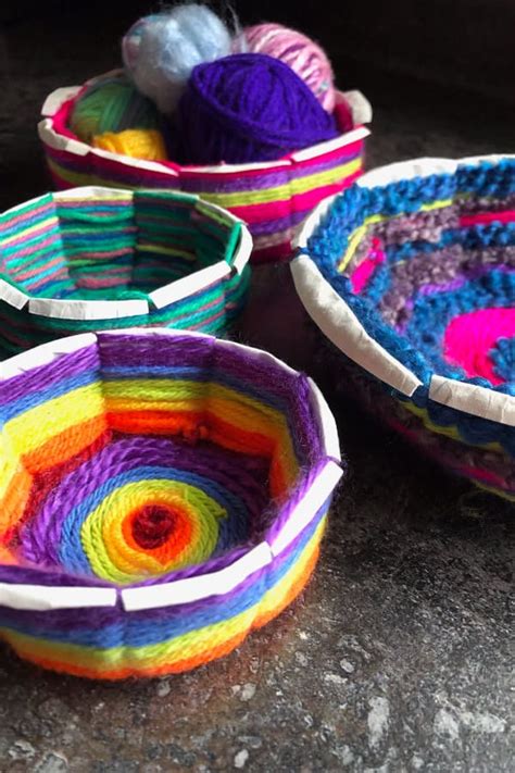 Paper Plate Weaving - Colourful Bowls - Happy Hooligans