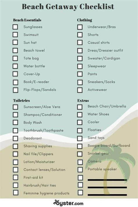 beach checklist | Beach vacation packing, Packing list for vacation, Beach vacation packing list