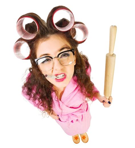 Funny housewife isolated stock image. Image of expression - 39473929