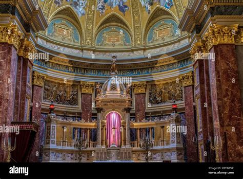 Interior of St Stephen's Basilica,Cathedral Budapest. The Altar of the Roman Catholic Basilica ...