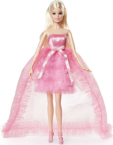 Birthday Wishes Barbie Doll, Blonde, in Pink Tulle Dress, Giftable Present - Walmart.com