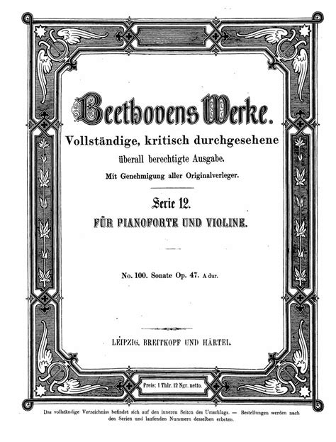 L.V.Beethoven - Violin Sonata No. 9 Kreutzer 악보 by Original Sheet