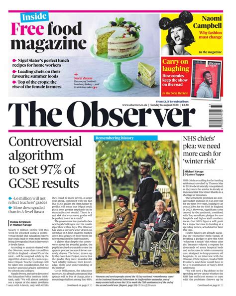 The Observer-August 16, 2020 Newspaper - Get your Digital Subscription