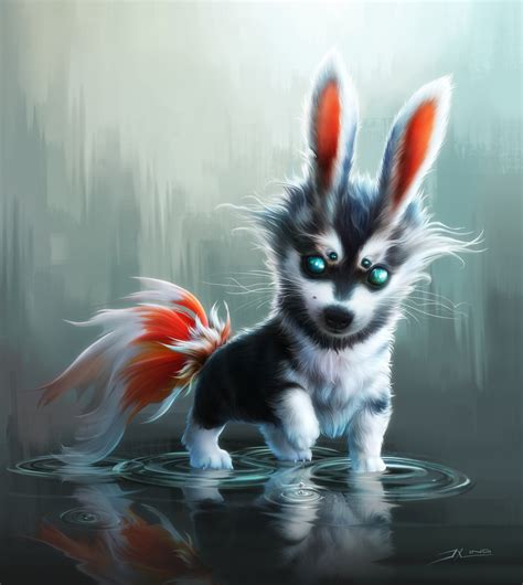 Fluffy Pup Picture (big) by Jia Xing Yap JXing | Cute fantasy creatures ...