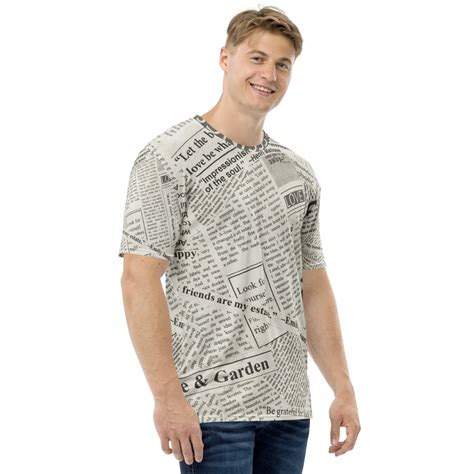 Newspaper Print Men's T-Shirt – Rate My Station – Browse hundreds of...