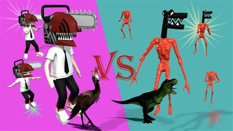 Chainsaw Man VS Siren head - Alphabet Lore F VS T-rex #coffindancememesong #Gangnam Style - YouTube