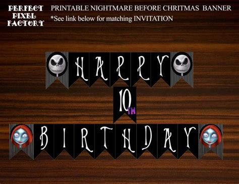 Nightmare Before Christmas Banner Birthday by PerfectPixelFactory Christmas Banners, Christmas ...