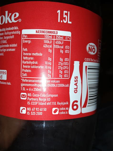 Coca Cola Nutrition Label