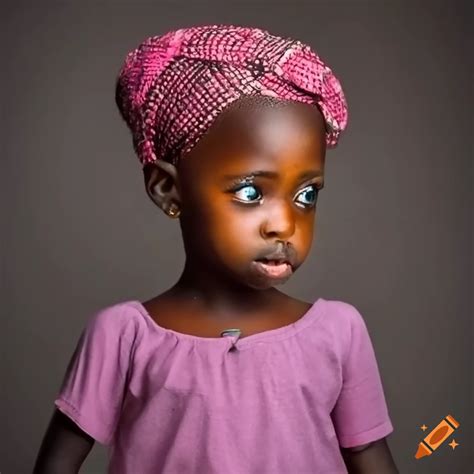 Young girl from northern nigeria wearing a headscarf on Craiyon