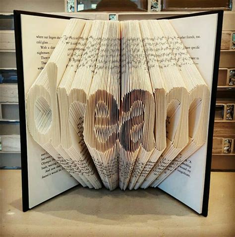 Folded Book Art Book Folding Fold Book Art Choose Font - Etsy