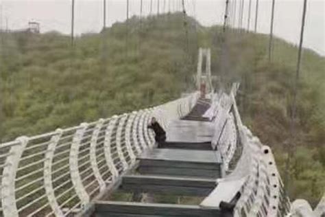 Glass Bottom Bridge In China Collapses, Man Holds On 330 Feet Above The ...