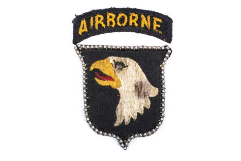 US 101st airborne division patch with period sewn dog tag chain – fjm44