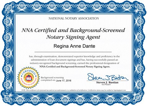 NNA certificate of completion | Broward Mobile Notary